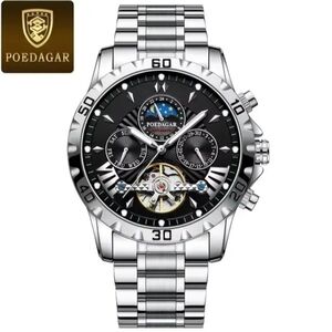 Poedagar Silver and Black Men's Watch